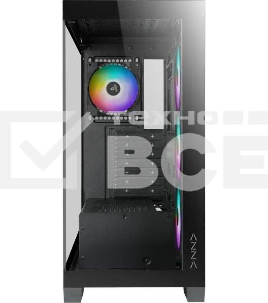Компьютерный корпус Azza COVE черный без БП ATX 6x120mm 2x140mm 1xUSB2.0 1xUSB3.0 audio bott PSU