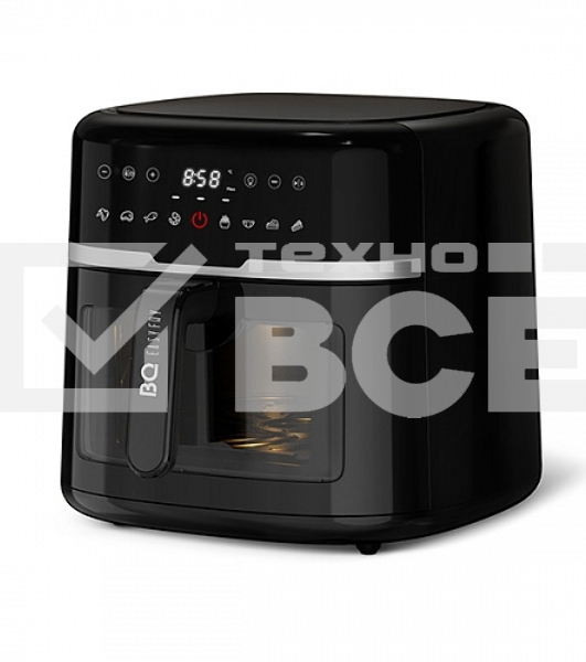 Аэрогриль BQ GR2007 черный, 1800Вт, 8л, XL/4 в 1:гриль, жарка, выпечка, запекание/Технология AIR CYCLE быстрая и равномерная циркуляция горячего воздуха/Управления устройством: температура от 80 до 200 градусов, таймер: от 1 до 60 мин/8 автоматических программ: от закусок до десертов, напоминание о необходимости перемешивания: для лучших результатов готовки/Процесс приготовления под контролем: следите за готовностью блюд и степенью прожарки через специальное смотровое окно/Легкая очистка: чаша и решетка имеют специальное покрытие Non Stick PRO которое обеспечивает безупречные антипригарные свойства, вы легко сможете помыть их под водой'