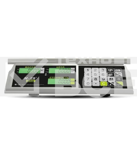 Весы торговые Mertech M-ER 326AC-15.2 LCD (3040) серый, до 15 кг