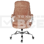 Кресло руководителя Бюрократ T-9950SL Fabric светло-коричневый Velvet 90, крестовина металл хром, фото13