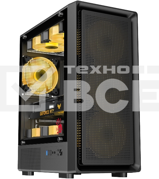 Компьютерный корпус Bloody BD-CC118 черный без БП mATX 8x120mm 2xUSB2.0 1xUSB3.0 audio bott PSU