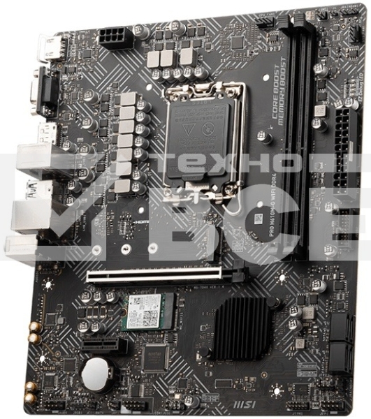 Материнская плата MSI PRO H610M-G WIFI DDR4, Socket LGA 1700, Intel H610, 2xDDR4, 4xSATA, 1xM.2, 1xPCIe 4.0 x16, 1xPCIe 3.0 x1, 1xHDMI, 1xDP, 1xVGA, 1x 1Gb LAN, 4xUSB-A 2.0, 2xUSB-A 5Gbps, 3x3.5 мм, 7.1, mATX
