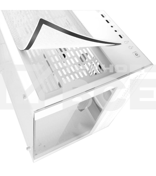 Компьютерный корпус Ginzzu V580 RGb подсветка, закаленное стекло 1хUSB 3.0,1хUSB 2.0, AU белый ATX