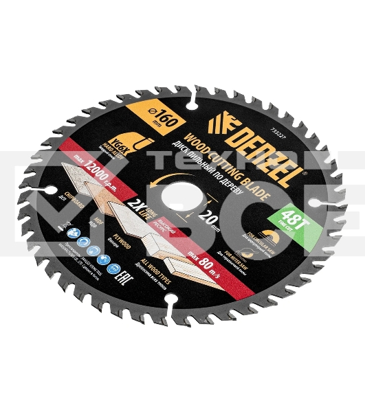 Пильный диск по дереву Denzel ф160х 20 мм, 48 зубьев 733227