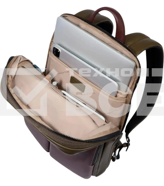 Рюкзак Piquadro Harper CA6311AP/VETM коричневый/зеленый кожа