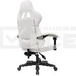 Кресло игровое Knight Wolf RGb белый эко.кожа/сетка, крестов. пластик, фото5