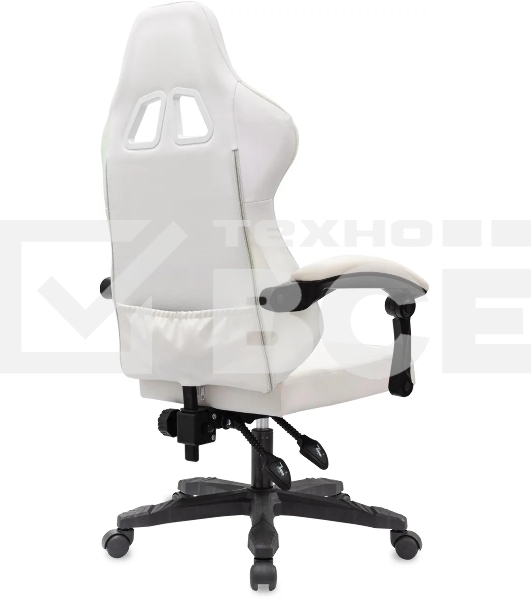 Кресло игровое Knight Wolf RGb белый эко.кожа/сетка, крестов. пластик