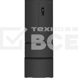 Холодильник Maunfeld MFF180NFSBE01 серый трехкамерный 224/113л морозилка снизу, No Frost