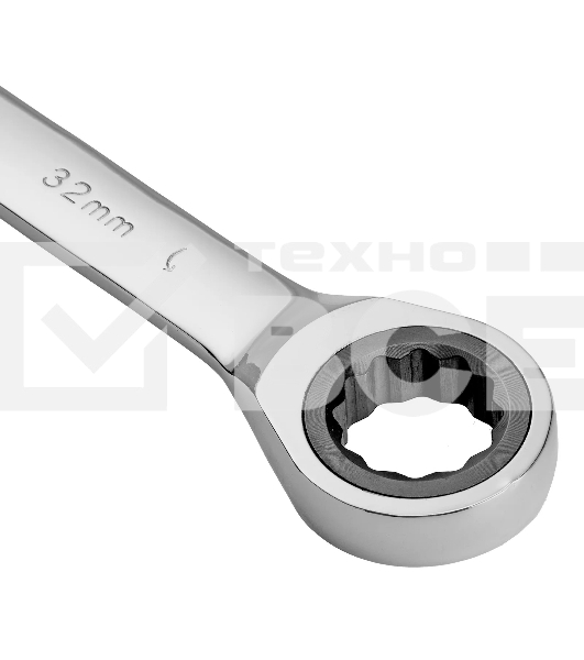 Ключ комбинированный Denzel, с трещеткой, 32 мм