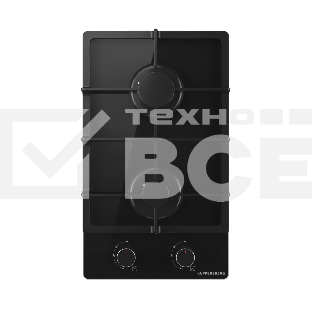 Варочная поверхность Kuppersberg FG 30 B, газ, High-Tech, 30 см, автоматический электроподжиг, газ-контроль, SABAF конфорки, чугунные решетки, цвет черное стекло, цвет фурнитуры черный