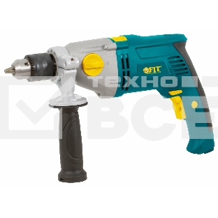 Дрель Ударная FIT ID-1051x2, 1050 Вт, 0-1100/2800 об/мин, КлП 13мм, мет. корп., рез. накл., 2,5 кг, коробка