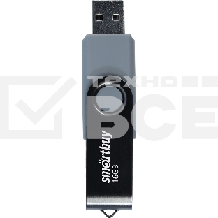 Флешка USB SmartbuyTwist Black (SB016Gb2TWK), 16Gb, USB 2.0, R/W 15/12, черный