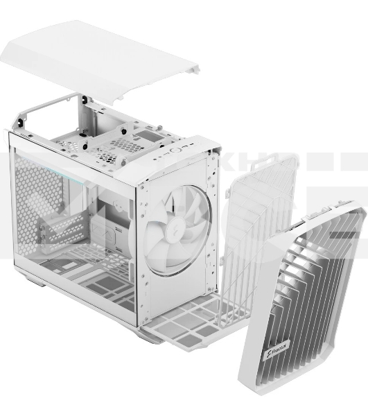 Компьютерный корпус без блока питания Fractal Design Torrent Nano RGb TG Clear Tint, Mini-Tower, 1x180мм RGb, 2xUSB-A 3.2 + 1xUSB 3.2 Type-C mITX, mDTX белый