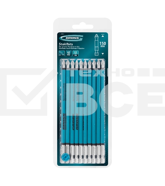 Бита PH2х150мм, сталь S2, кругл., 10шт. Gross