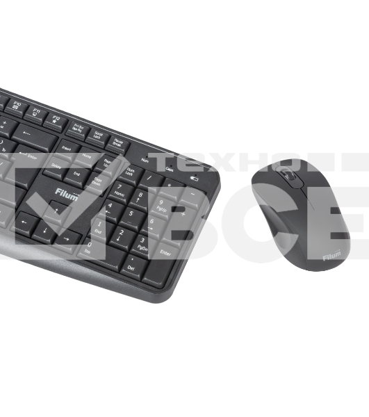 Комплект клавиатура+мышь Filum FL-KTW10-BK беспроводной, USB, 1600 DPI, чёрный