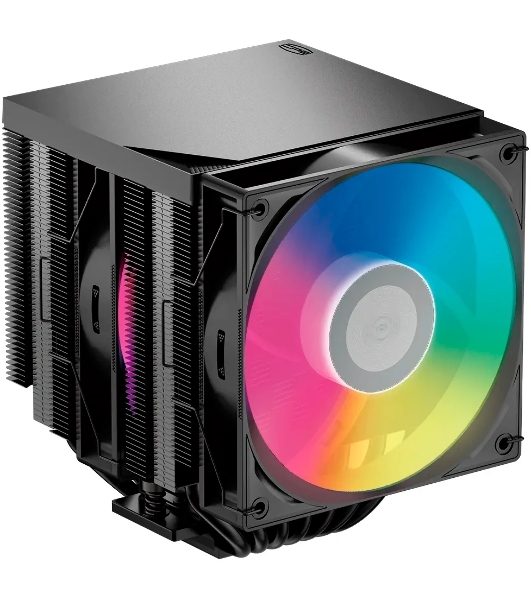 Кулер для процессора PCCooler RT720 TC ARGB BK (270W, 4-pin PWM, 157.5mm, Al/Cu, 7x6mm, ARGB, 2x120mm, 73.32CFM, 34.9dBA, 2200RPM, S: 1851/1700/1200/115X, AM5/AM4, black)