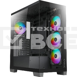 Компьютерный корпус Azza COVE черный без БП ATX 6x120mm 2x140mm 1xUSB2.0 1xUSB3.0 audio bott PSU