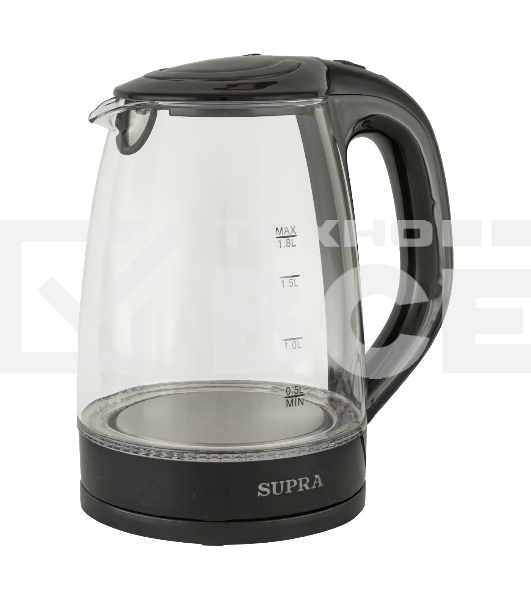 Чайник электрический SUPRA KES-1811G 1.8л. 1850Вт черный (корпус: стекло)
