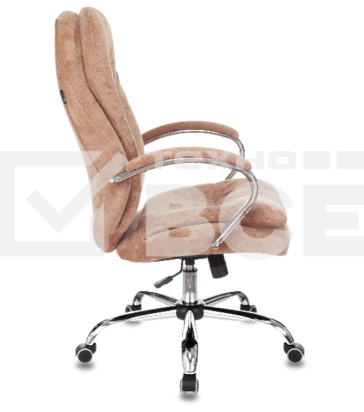 Кресло руководителя Бюрократ T-9950SL Fabric светло-коричневый Velvet 90, крестовина металл хром