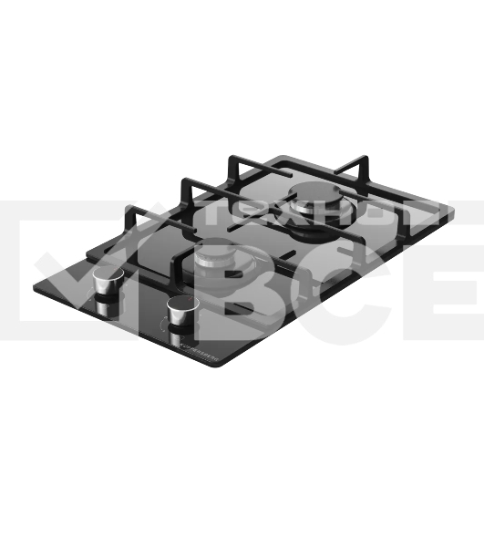 Варочная поверхность Kuppersberg FG 30 B, газ, High-Tech, 30 см, автоматический электроподжиг, газ-контроль, SABAF конфорки, чугунные решетки, цвет черное стекло, цвет фурнитуры черный