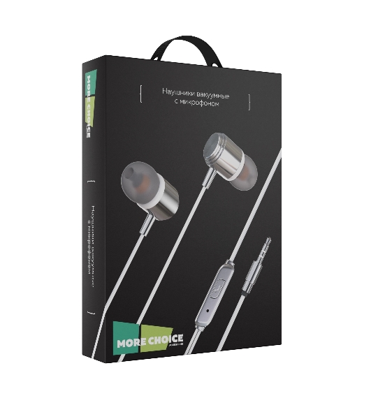 Наушники вакуумные PURE AUX разъем с МК без рег. громкости длина 1.2м More choice G51 (White)