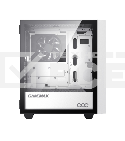 Компьютерный корпус GameMax Brufen C3 WB без БП, MidiT, ATX, Бело-гол, Зак. стекл., USB 3.0, 1*120; 1*140мм вент.