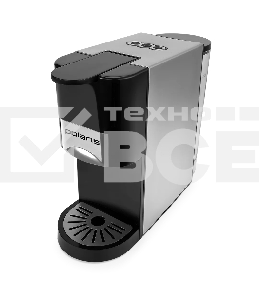 Кофеварка Polaris PCM 2020 3-in-1 черный/нержавеющая сталь, исп. кофе - молотый/капсулы, 0.8 л, 1450 Вт, 20 Бар.