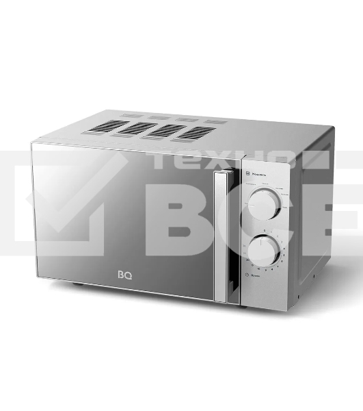 Микроволновая печь BQ MWO-20013SM серебряный, 20 л, 800 Вт, переключатели - поворотный механизм