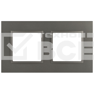 Рамка для розеток и выключателей ЭРА Elegance 14-5012-16 Classic на 2 поста титан Б0065825