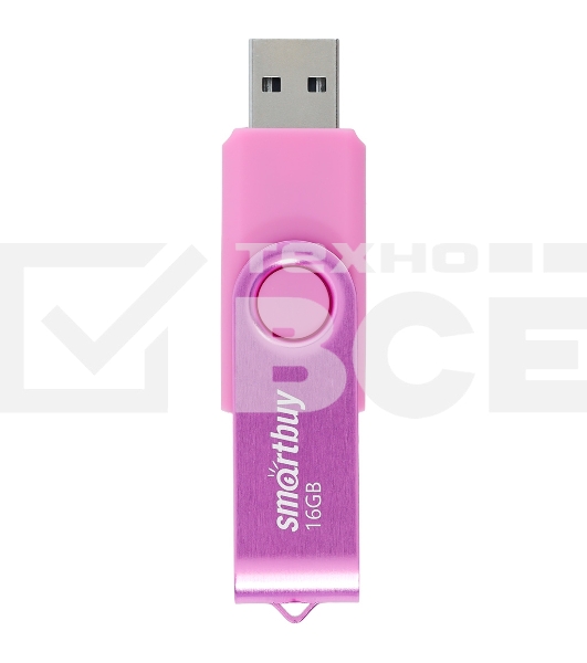 Флешка USB Smartbuy Twist Pink (SB016Gb2TWP), 16Gb, USB 2.0, R/W 15/12, розовый