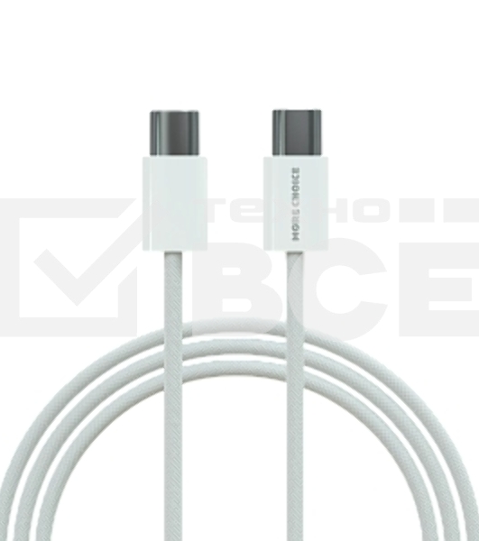 Кабель MORE CHOICE (4620202550392) K77a нейлон USB 3.0A PD 100W для Type-C Type-C 2м белый