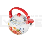 Чайник для плиты LR00-20 LARA (эмаль) RED 2.5 л, индукционное дно, свисток, автоподъем крышки, фото3