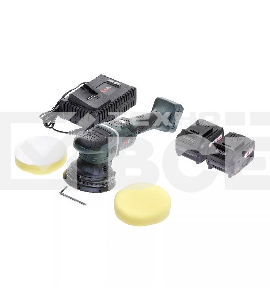 Профессиональная полировальная машина бесщеточная KLPRO KLPS18B-50 125мм (18В, Li-ion-2шт, 5.0А·ч, З/У - 4А, сумка)