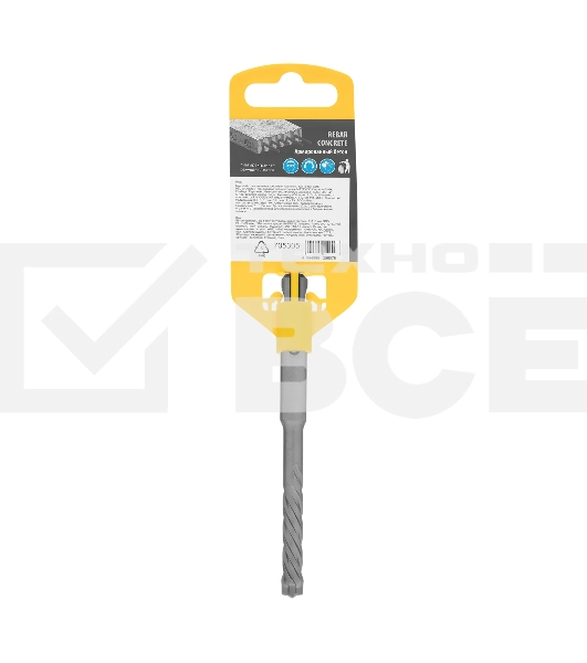 Бур по бетону Denzel цельная крестовая пластина, 8x115 мм, SDS PLUS