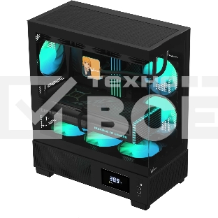 Компьютерный корпус AeroCool/Formula Crystal E1 черный без БП ATX 5x120мм 3x140мм 2xUSB 3.0 1xUSB3.1 audio bott PSU