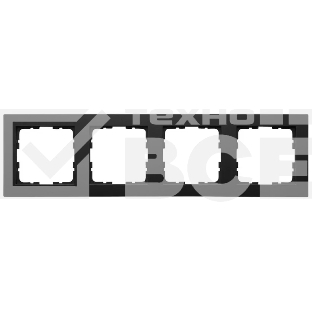 Рамка Jasmart 4-м G-Classic черный матовый soft touch