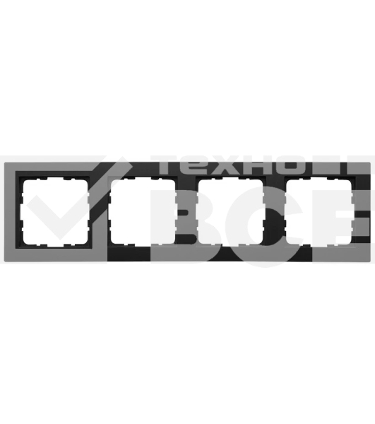 Рамка Jasmart 4-м G-Classic черный матовый soft touch