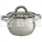 Набор посуды WEBBER BE-616/6 из нерж.стали 6 пр. 2,1 л, 2,9 л, 3,9 л со стеклянными крышками В наборе 6 предметов: кастрюля со стеклянной крышкой 16х10,5 см; 2,1 л кастрюля со стеклянной крышкой 18х11,5 см; 2,9 л кастрюля со стеклянной крышкой 20х12,5см; , фото4