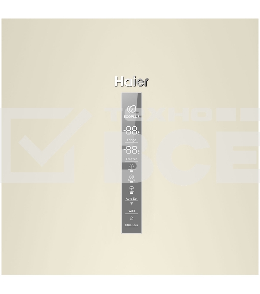 Холодильник Haier C2F636CCFDU1 бежевый двухкамерный 256/108 л морозилка снизу, No Frost