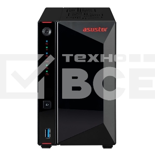 Сетевой накопитель ASUSTOR AS5402T 2-Bay NAS/Media player/Intel Celeron N5105 2.0GHz up to 2.9GHz, 4GB SO-DIMM DDR4, noHDD(HDD,SSD),/2x 2,5Gb (LAN)/3xUSB3.2,HDMI; 90IX01R1-BW3S20