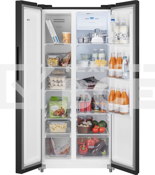 Холодильник Weissgauff WSBS 500 Inverter NoFrost Black двухкамерный 270/180л морозилка слева, No Frost, Side by Side