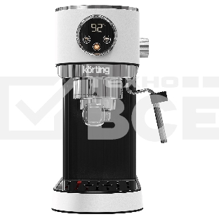 Кофеварка рожковая Korting KCM 1003 EW белый, исп. кофе - молотый, 1.2 л, 1350 Вт, 20 бар.