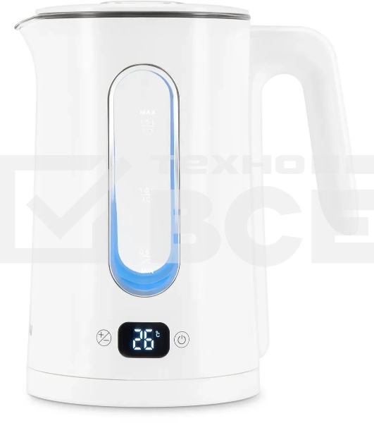 Чайник электрический Hyundai HYK-G5510 1.5л. 2200Вт белый/прозрачный корпус: стекло