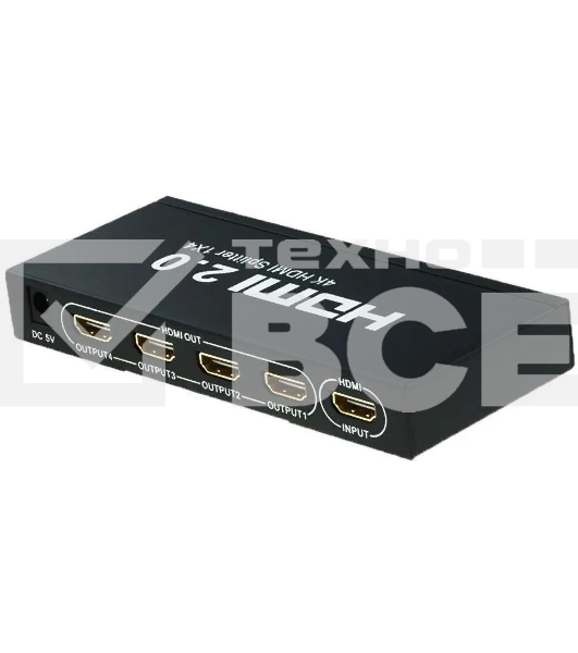 Сплиттер аудио-видео Premier 5-872-4V2 HDMI (f)/4xHDMI (f) черный