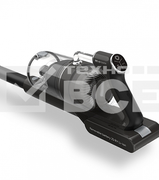 Беспроводной пылесос BQ VCA0104H серый, питание от аккумулятора, 130 Вт, уборка сухая, пылесборник 0.5 л, работа от АКБ max 45 мин.