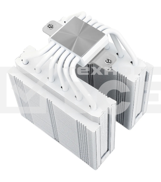 Кулер для процессора Thermalright Royal Pretor 130 белый (4-pin PWM, 158mm, Ni/Cu, 6x6mm, 1x120+1x130mm, 80.45CFM/81.88CFM, 29.4dBA/28.3dBA, 2150PM/1750RPM, S: 1200, 1700, 1851, 2011, 2066, 115X, AM4, AM5, white)