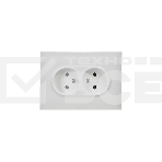 Розетка 2-м SKANDY 10А без заземл. без защ. шторок в сборе SK-R10W арктич. бел. IEK SK-R20-10-K01-F, фото7