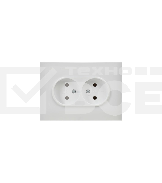 Розетка 2-м SKANDY 10А без заземл. без защ. шторок в сборе SK-R10W арктич. бел. IEK SK-R20-10-K01-F