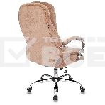Кресло руководителя Бюрократ T-9950SL Fabric светло-коричневый Velvet 90, крестовина металл хром, фото15