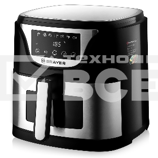 Аэрогриль BRAYER BR2037 чёрный/серебристый, 1500 Вт, 5 л, упр. - сенсор, программ - 7